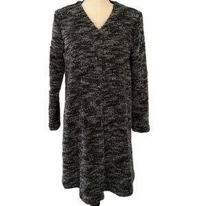 Baby&me gray button cardigan long sweater wool blend S